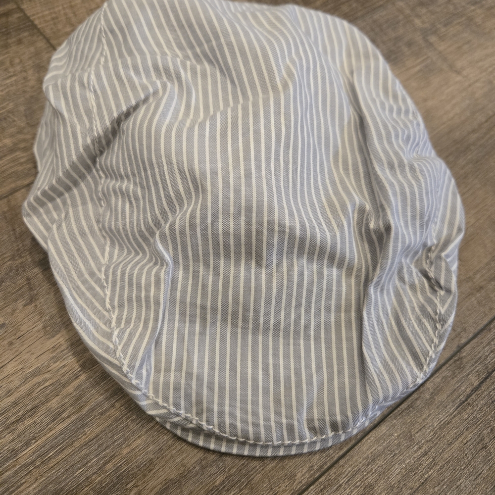 Striped Gray Flat Cap